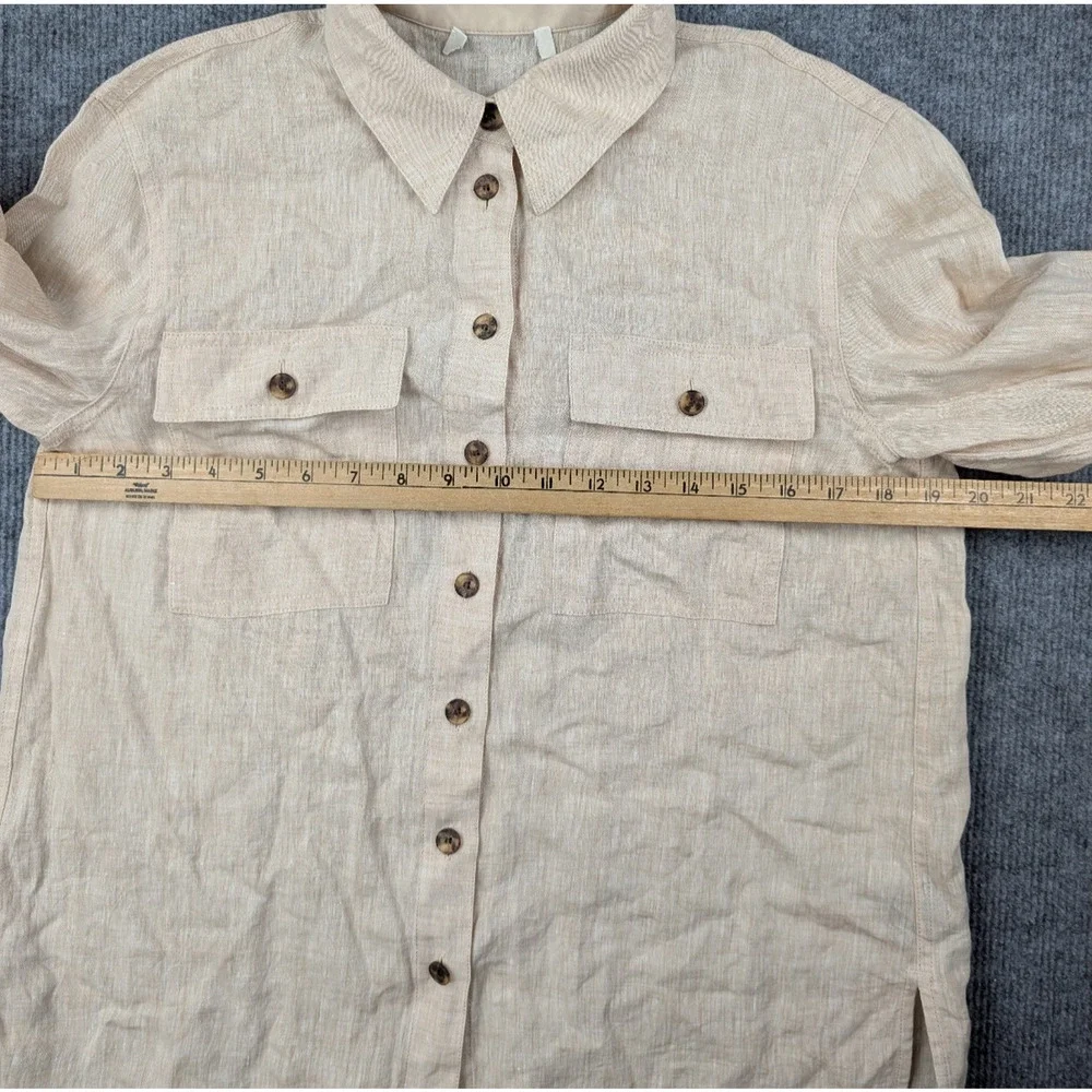 Lafayette 148 Linen Button Up Womens Small Relaxed Quiet Luxury Resort Minimal - Picture 3 of 8